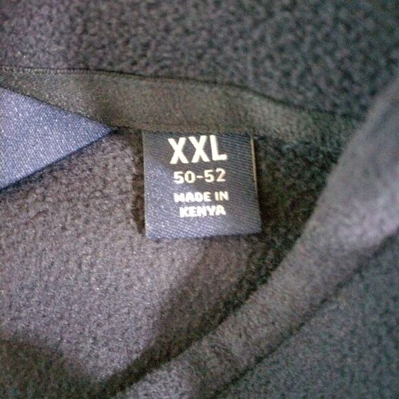 Lands End Mens XXL 50-52 Full Zip Vest Navy Blue Fleece Pockets Jacket EUC - Picture 5 of 6